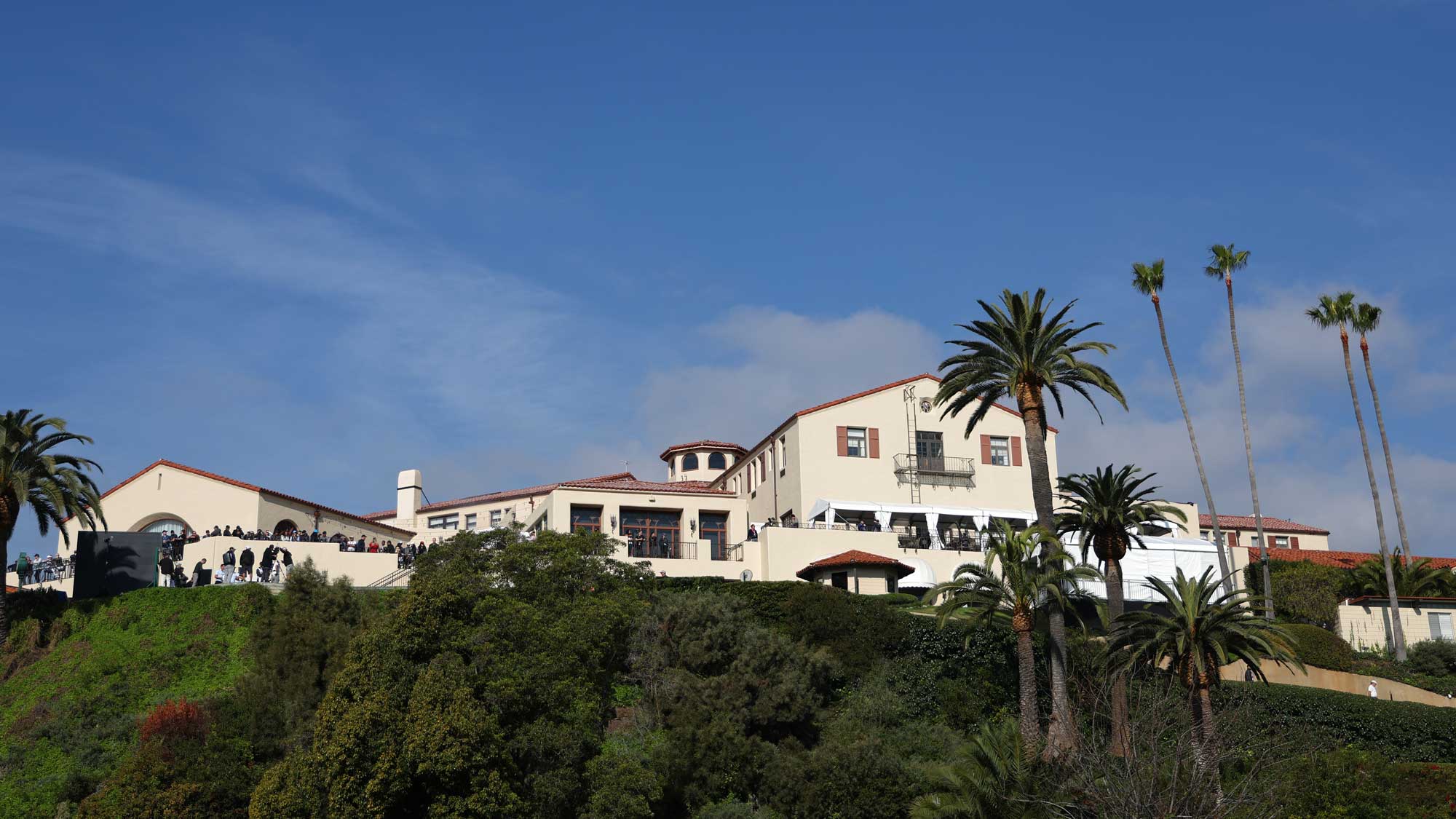 A general view of the clubhouse at Riviera Country Club