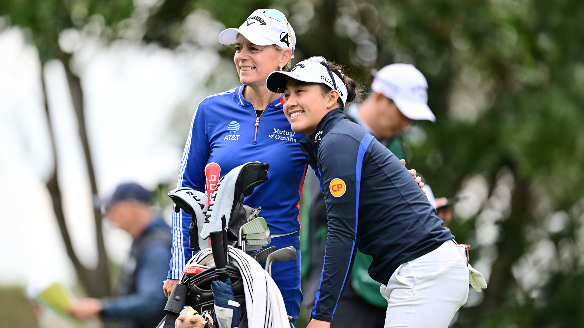 Annika Sorenstam and Jeeno Thitikul of Thailand pose for a picture on the first tee during the third round of the Hilton Grand Vacations Tournament of Champions 2026 at Lake Nona Golf & Country Club on January 31, 2026 in Orlando, Florida.