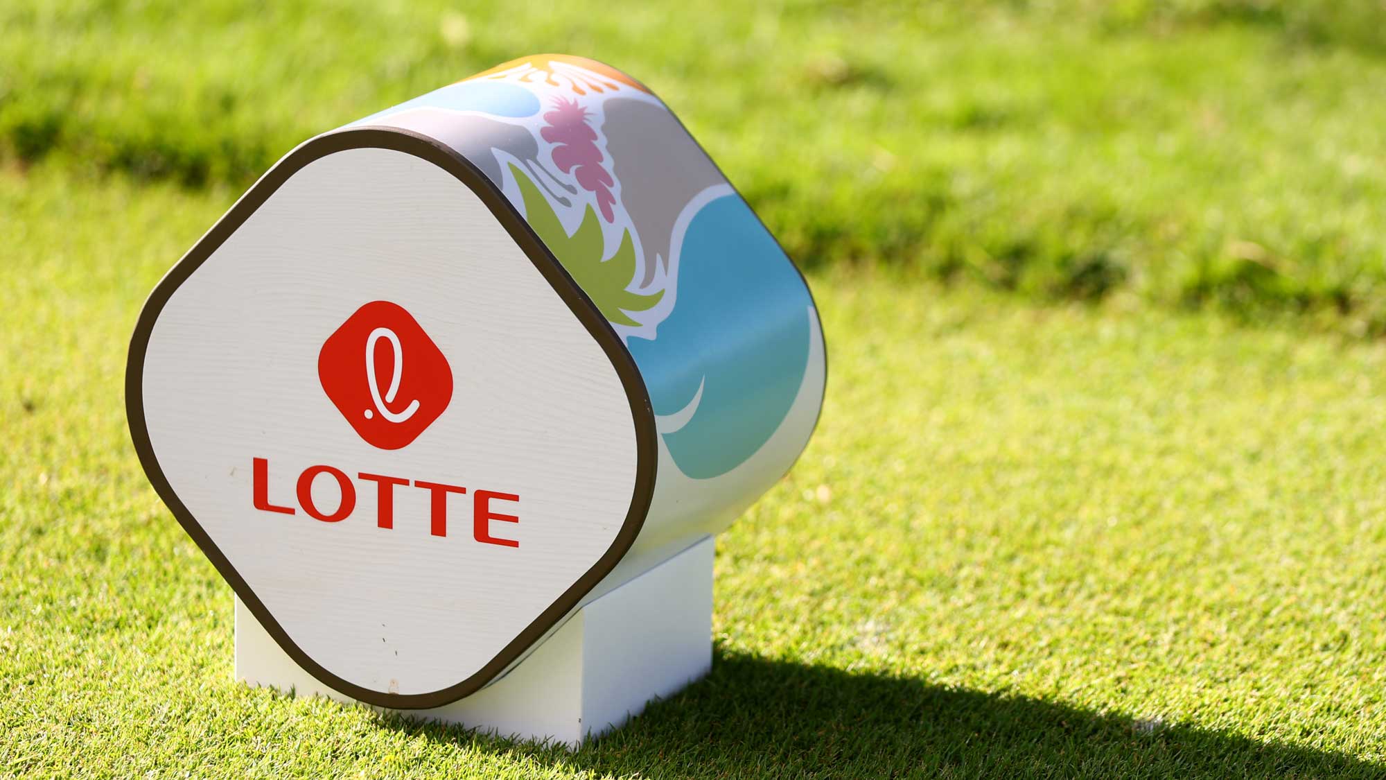 A detailed view of a tee marker during the second round of the LOTTE Championship presented by Hoakalei 2024 at Hoakalei Country Club on November 07, 2024 in Ewa Beach, Hawaii.