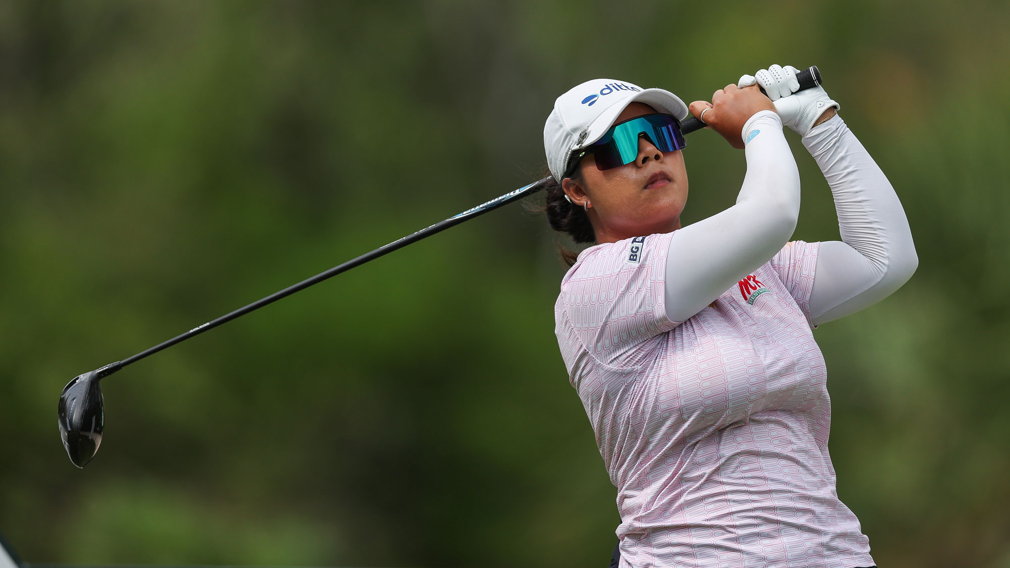 Arpichaya Yubol of Thailand plays her shot from the ninth tee during the third round of the Mexico Riviera Maya Open at Mayakoba 2026 at El Camaleon at Mayakoba on May 02, 2026 in Playa del Carmen, Mexico.
