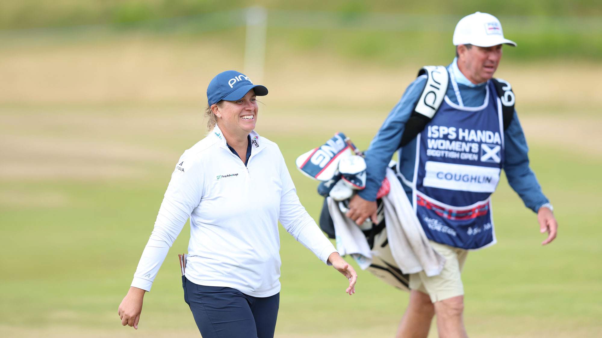 Lauren Coughlin of the United States looks on during the first round of the ISPS HANDA Women's Scottish Open 2026 at Dundonald Links Golf Course on July 23, 2026 in Troon, Scotland.