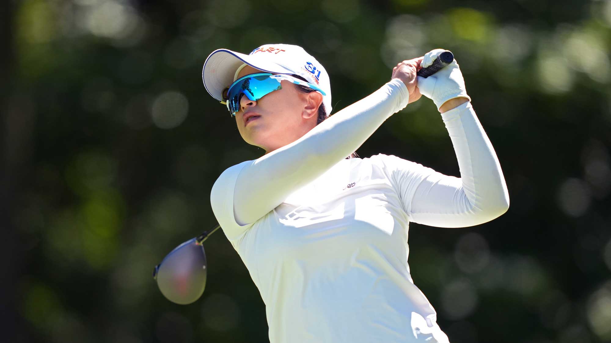 Sei Young Kim of South Korea plays her shot from the second tee during the final round of the FM Championship 2025 at TPC Boston on August 31, 2025 in Norton, Massachusetts.